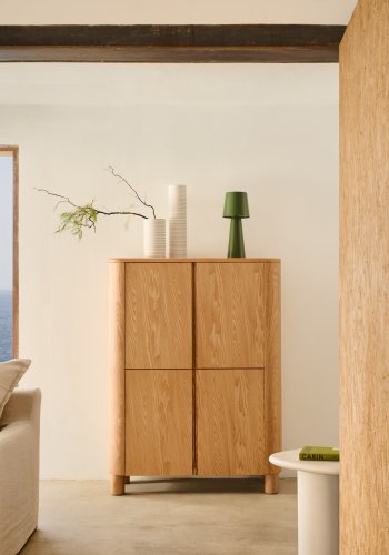 KAVE HOME Salaya hy skjenk i askfiner, 100 x 134 cm