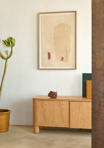 KAVE HOME Sormi abstrakt beige maleri 60 x 90 cm