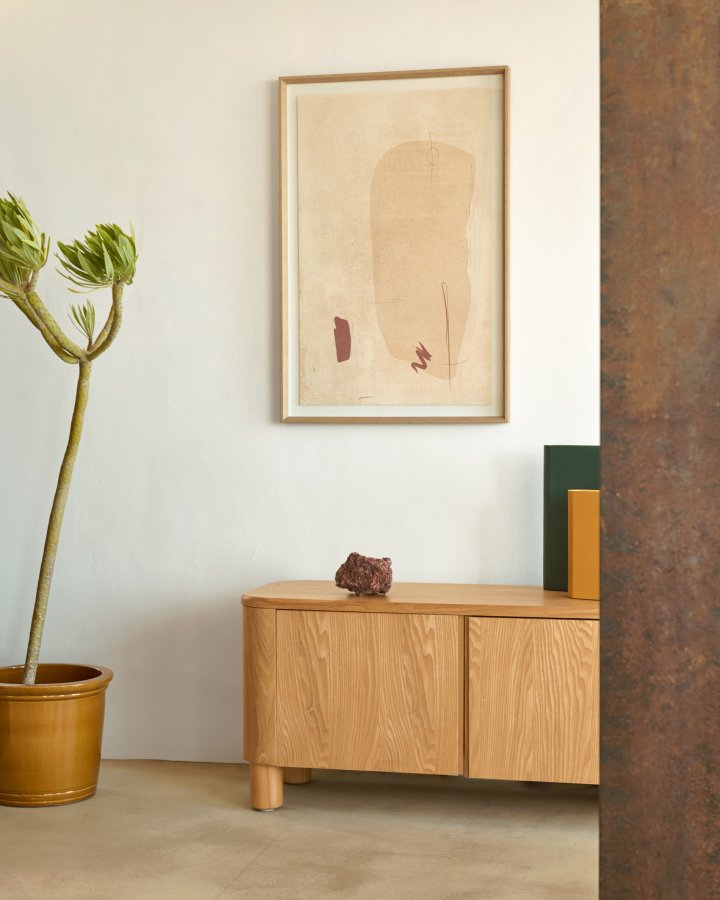 KAVE HOME Sormi abstrakt beige maleri 60 x 90 cm