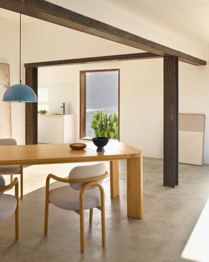 KAVE HOME Jondal uttrekkbart bord laget av heltre og eikefiner, 200 (280) cm x 100 cm FSC 100%