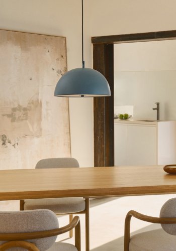 KAVE HOME Catlar taklampe i metall med blmalt finish  40 cm