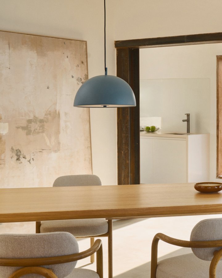 KAVE HOME Catlar taklampe i metall med blmalt finish  40 cm