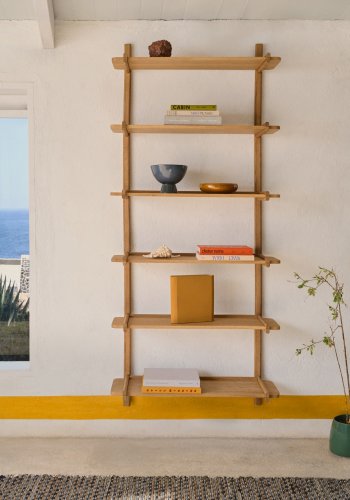 KAVE HOME Sitra modulares Regalsystem mit 6 Regalböden aus massiver Eiche – Eiche natur (90 cm)