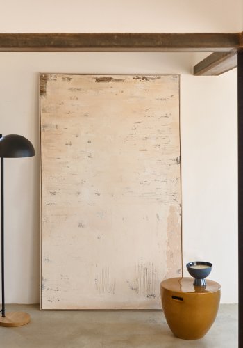 KAVE HOME Silpa abstrakt maleri i lys beige 200 x 120 cm