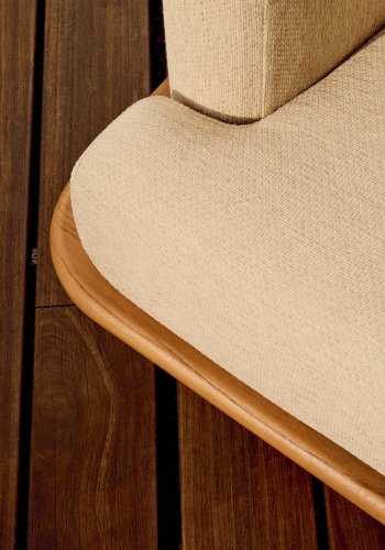KAVE HOME Turqueta utendrs lenestol, med armlener - naturlig teak