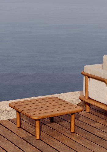 KAVE HOME Turqueta utendrs salongbord, firkantet - naturlig teak (70x70)