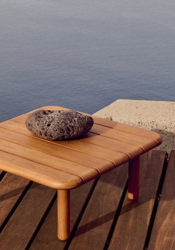 KAVE HOME Turqueta utendrs salongbord, firkantet - naturlig teak (70x70)