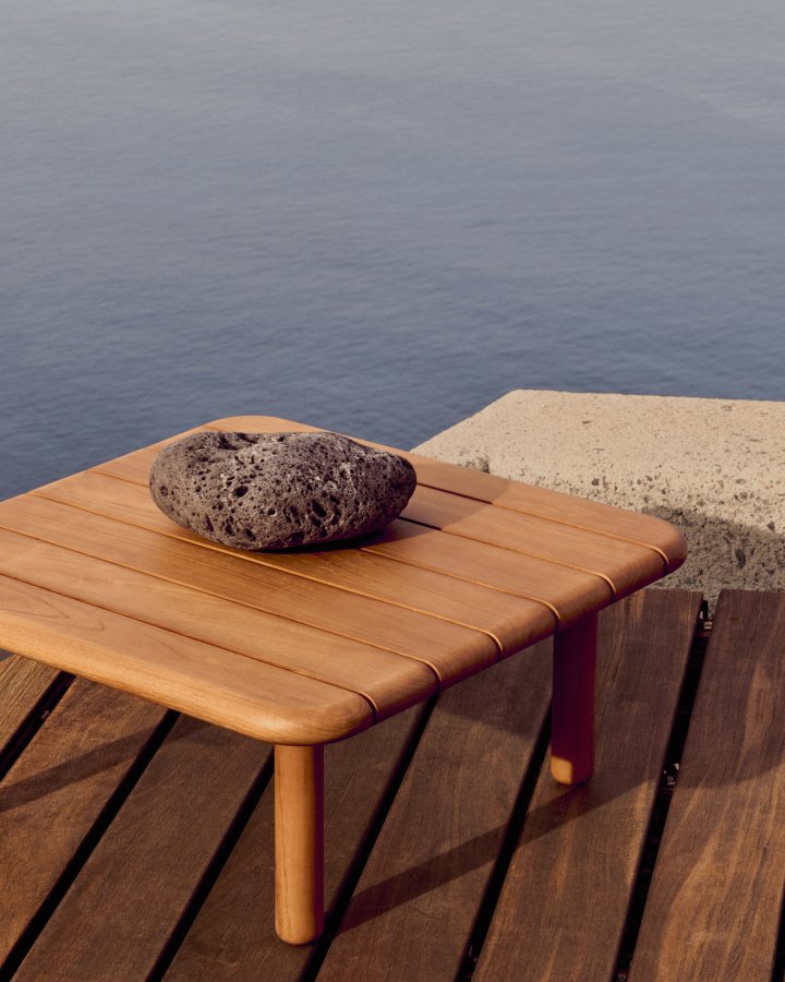 KAVE HOME Turqueta utendrs salongbord, firkantet - naturlig teak (70x70)