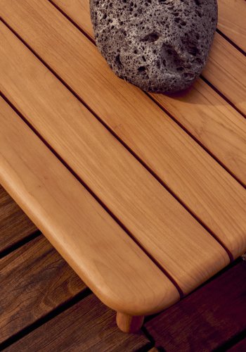 KAVE HOME Turqueta utendrs salongbord, firkantet - naturlig teak (70x70)
