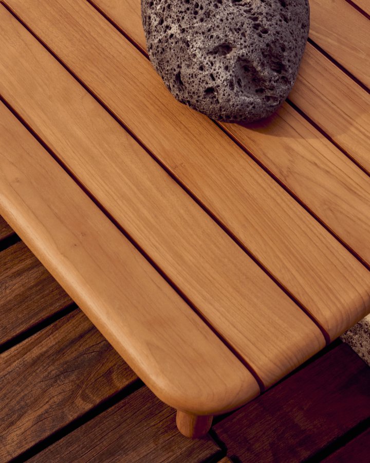 KAVE HOME Turqueta utendrs salongbord, firkantet - naturlig teak (70x70)