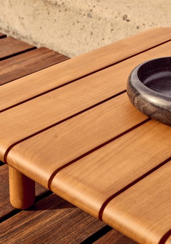 KAVE HOME Turqueta utendrs salongbord, rektangulrt - naturlig teak (140x70)
