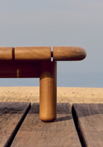 KAVE HOME Turqueta utendrs salongbord, rektangulrt - naturlig teak (140x70)