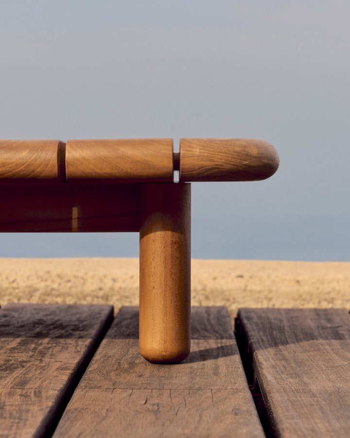 KAVE HOME Turqueta utendrs salongbord, rektangulrt - naturlig teak (140x70)