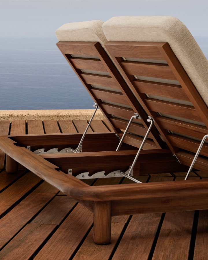 KAVE HOME Turqueta dobbel solstol laget av FSC 100 % heltre teak