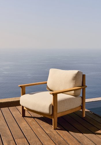 KAVE HOME Tirant lenestol, med armlener naturlig teak