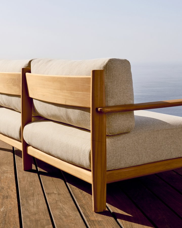 KAVE HOME Tirant 3-manns sofa - naturlig teak (212cm)