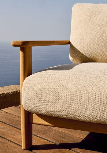 KAVE HOME Tirant lenestol, med armlener naturlig teak