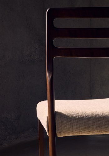 KAVE HOME Cudia stol avtagbart trekk i beige chenille heltre eik, valnttfinish FSC Mix Credit