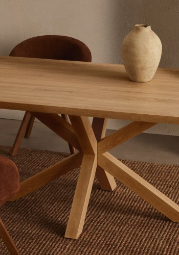 KAVE HOME rektangulrt Arya spisebord - naturlig melamin og stl (160x100