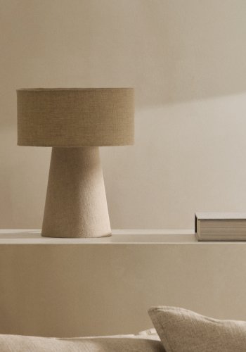 KAVE HOME Algaida bordlampe i grtt stoff