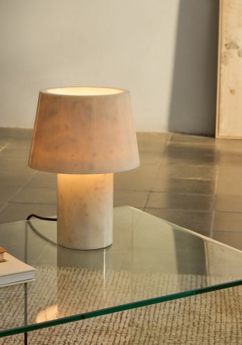 KAVE HOME Alaro bordlampe i hvit marmor