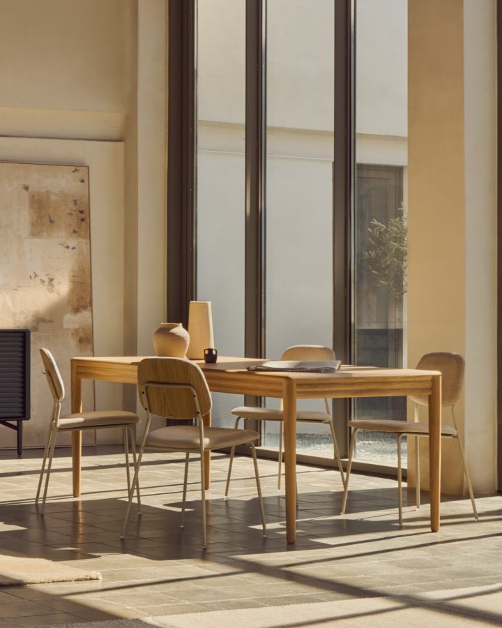 KAVE HOME Lenon uttrekksbord i naturlig FSC Mix Credit heltre eik og finr 200(280)x90