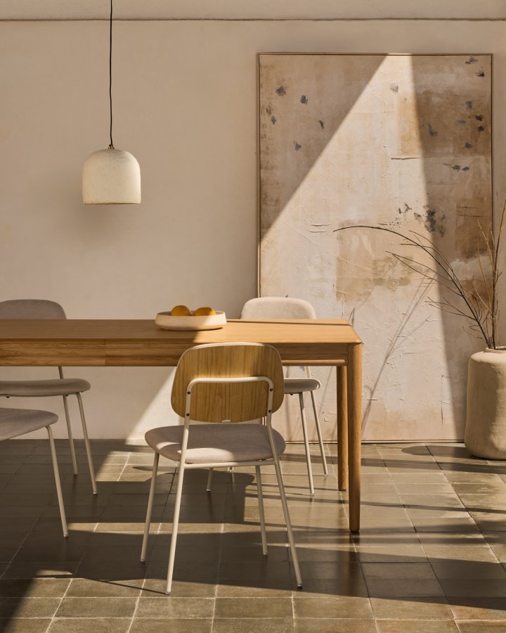 KAVE HOME Lenon uttrekksbord i naturlig FSC Mix Credit heltre eik og finr 200(280)x90