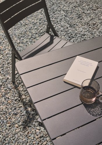 KAVE HOME Torreta hagebord, firkantet, sammenleggbart - mrkegr aluminium (70x70)