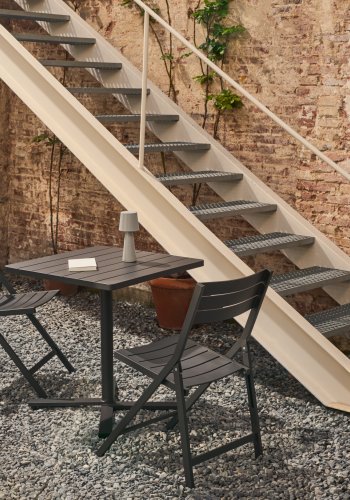 KAVE HOME Torreta hagebord, firkantet, sammenleggbart - mrkegr aluminium (70x70)