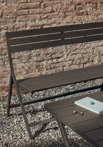 KAVE HOME Torreta hagebenk, sammenleggbar - mrkegr aluminium