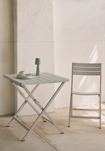 KAVE HOME Torreta hagebord, firkantet, sammenleggbart - hvit aluminium (70x70)