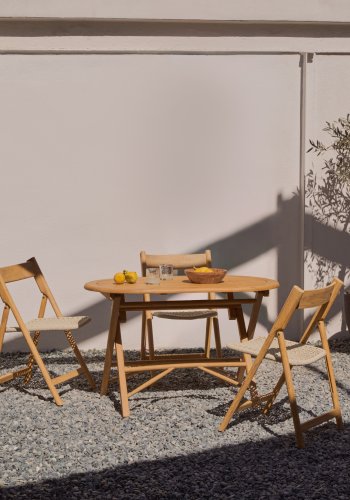 KAVE HOME Dandara hagebord, sammenleggbart - naturlig akasietre (120x60)