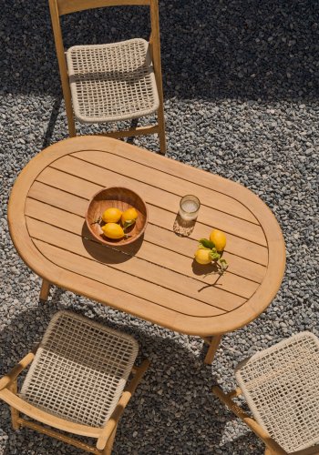 KAVE HOME Dandara hagebord, sammenleggbart - naturlig akasietre (120x60)