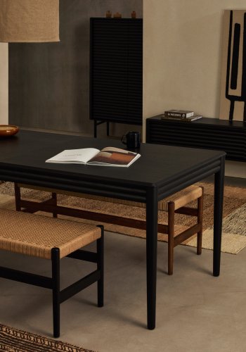 KAVE HOME Lenon uttrekksbord i sort eikefiner og heltre eik 200(280)x90cm FSC Mix Credit