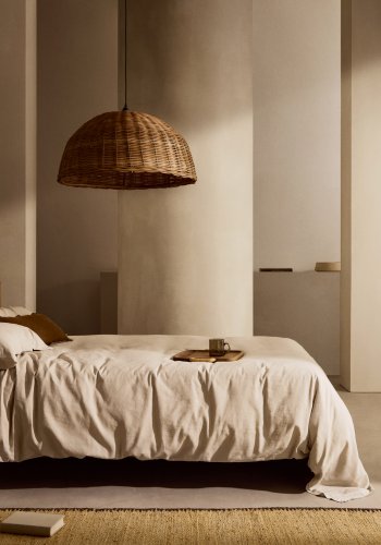 KAVE HOME Simmel grtt dynetrekk- og putetrekksett i bomull og lin, seng 180 cm