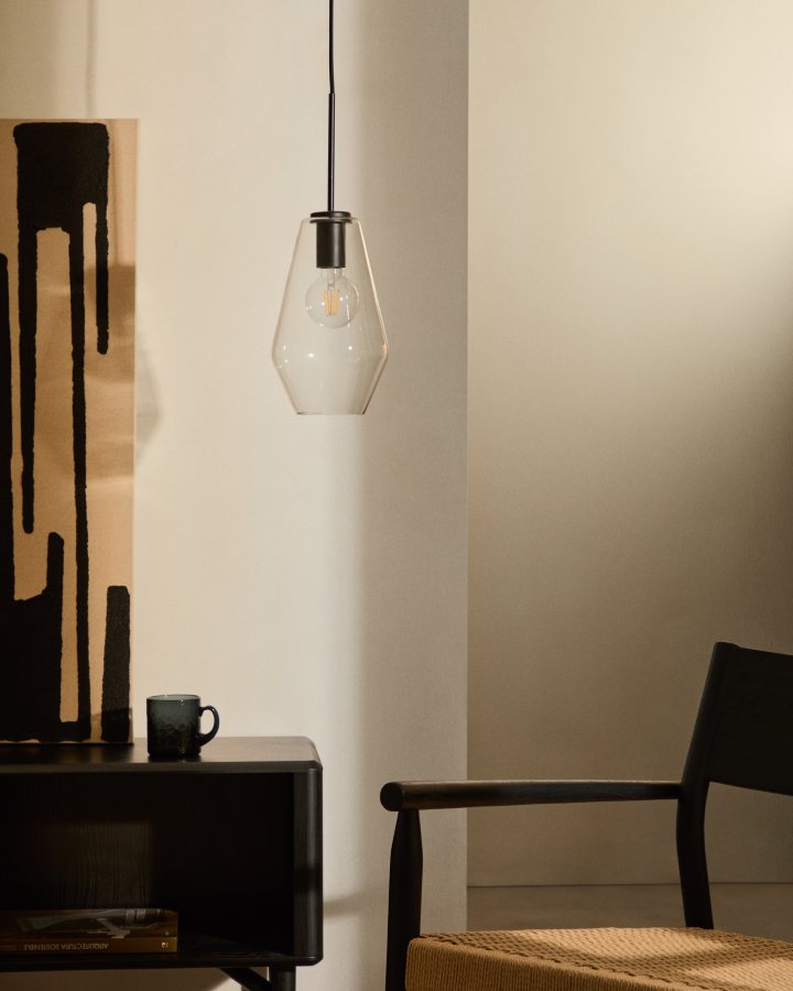 KAVE HOME Mao taklampe, rund - klart glass (17)