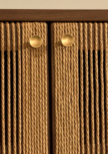 KAVE HOME Elan TV-bord, m. 3 drer og 1 hylle - naturlig tau, finer og valntttre (200x50) 