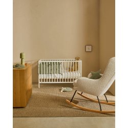 KAVE HOME Shantal tremmeseng til baby, justerbar madrash�jde - hvid asketr� (60x120) -  Kave Home