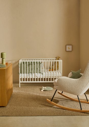 KAVE HOME Shantal sprinkelseng i heltre ask i hvit utfrelse, 60 x 120 cm