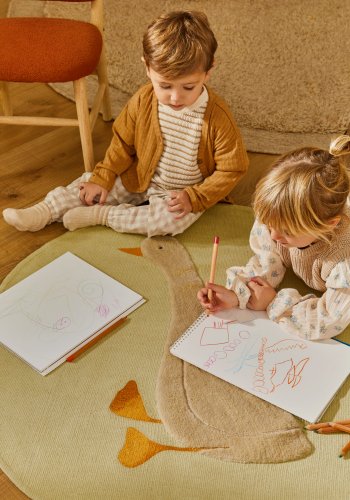 KAVE HOME Milu grnn, 100 % bomullsteppe med gsedun, 100 cm