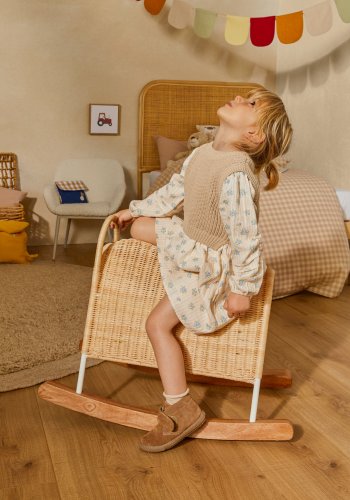  KAVE HOME Bamban gyngehest - natur rattan og natur tr