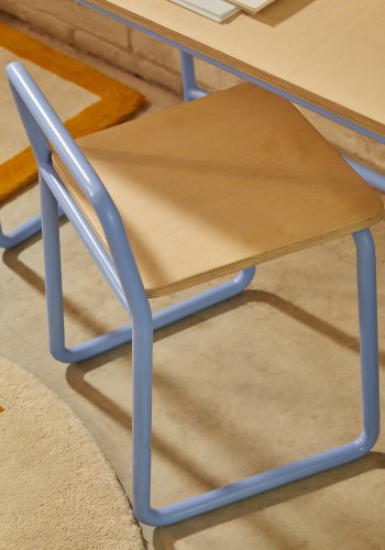 KAVE HOME Blikkstol i ask finér med bl metallstruktur