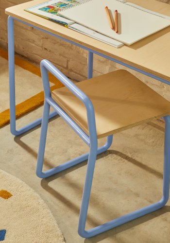 KAVE HOME Blikkstol i ask finér med bl metallstruktur