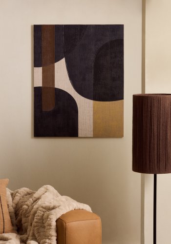 KAVE HOME Tonol, brunt abstrakt lerret, 100 x 80 cm