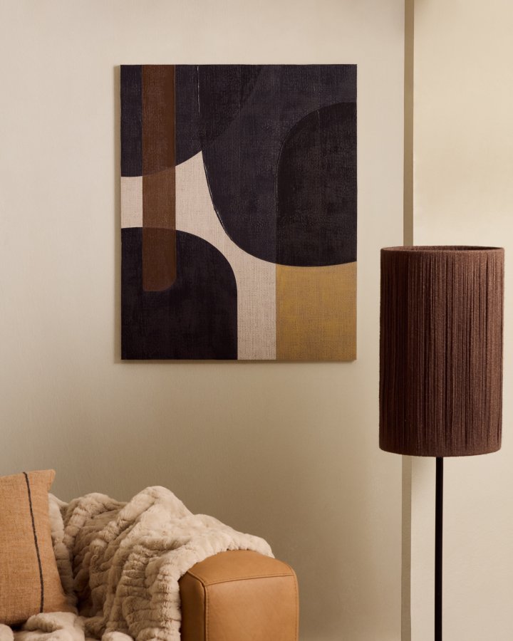 KAVE HOME Tonol, brunt abstrakt lerret, 100 x 80 cm