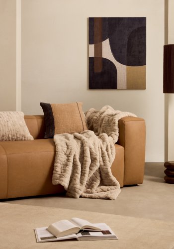 KAVE HOME Tonol, brunt abstrakt lerret, 100 x 80 cm