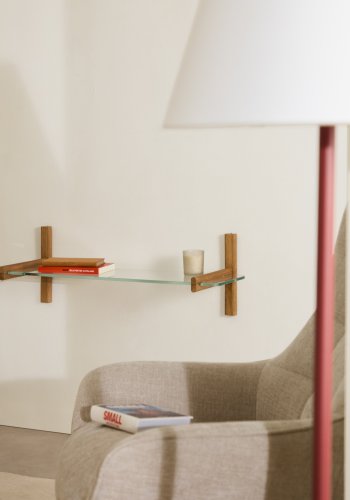 KAVE HOME Sitra modulhylle, 1 glasshylle og FSC Mix Credit heltre eik, 90 cm