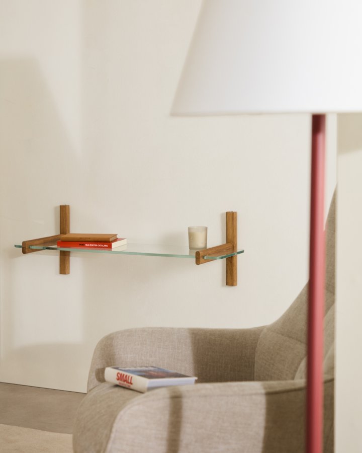 KAVE HOME Sitra modulhylle, 1 glasshylle og FSC Mix Credit heltre eik, 90 cm