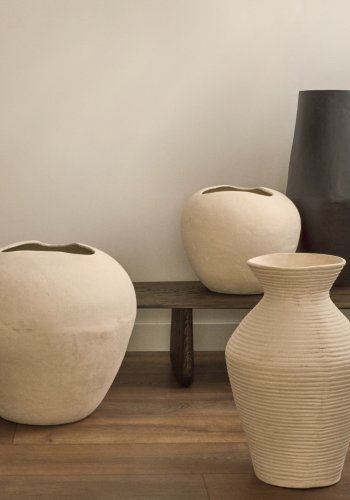 KAVE HOME Pria hvit, pappmach vase, 51 cm