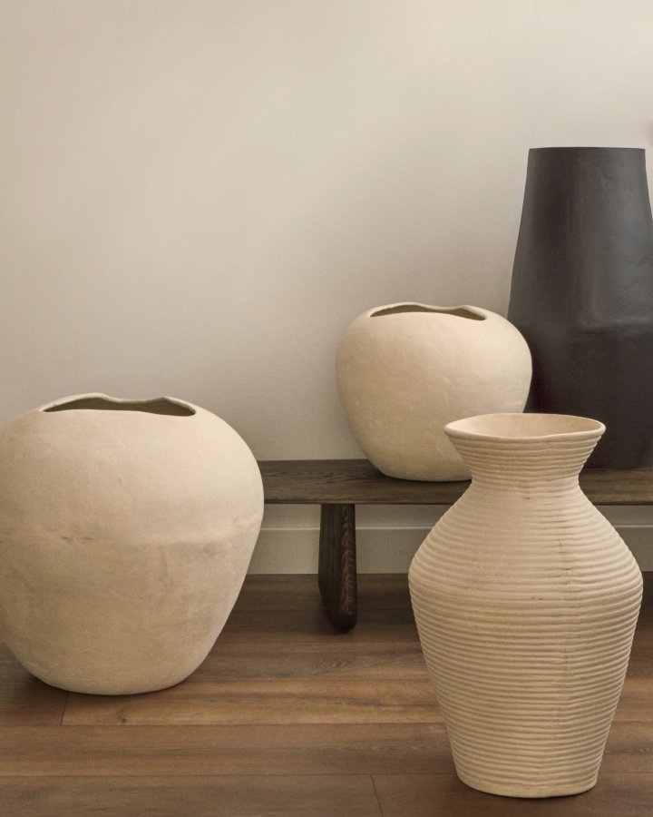 KAVE HOME Pria hvit, pappmach vase, 51 cm